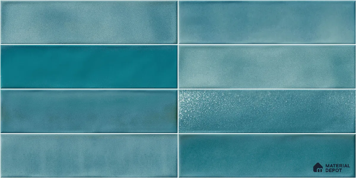 Faux Subway Wall Tile TL 11227 Azure Drift 2 ft x 1 ft Ceramic Glossy Finish Tile - 9 mm | Suitable For Bathroom, Dining Area, Kitchen Backsplash