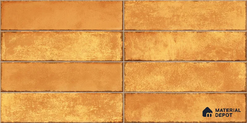 Faux Subway Wall Tile TL 11230 Sunbaked Brick 2 ft x 1 ft Ceramic Glossy Finish Tile - 9 mm | Suitable For Bathroom, Dining Area, Kitchen Backsplash