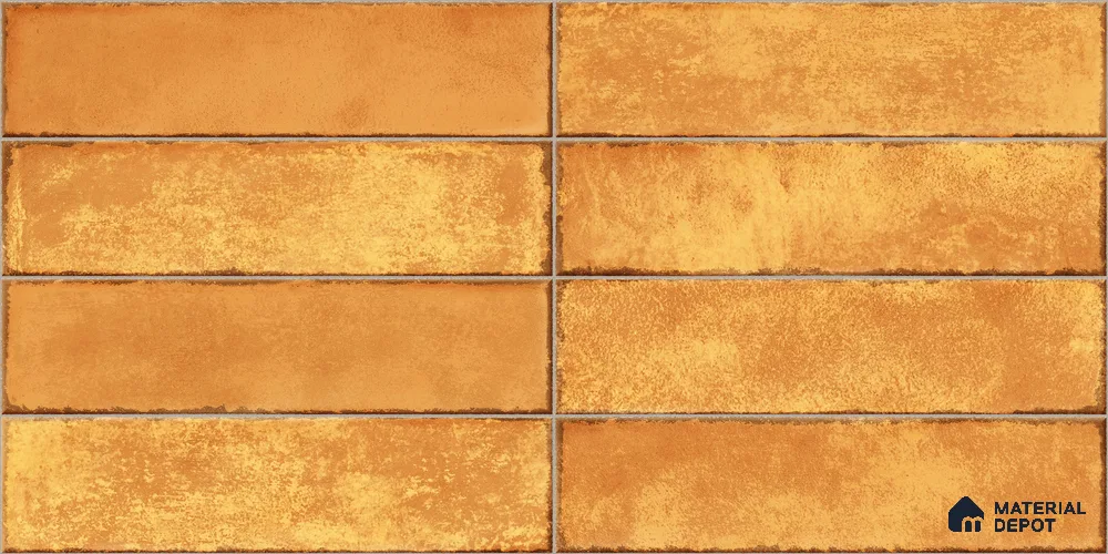 Faux Subway Wall Tile TL 11230 Sunbaked Brick 2 ft x 1 ft Ceramic Glossy Finish Tile - 9 mm | Suitable For Bathroom, Balcony & Kitchen Backsplash