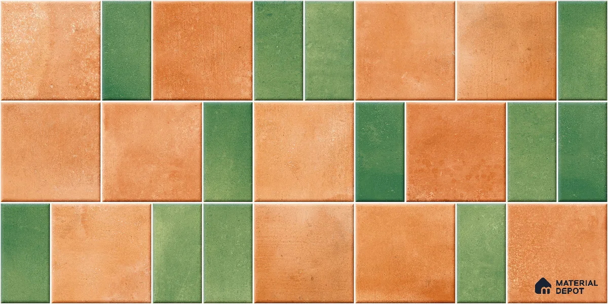 Faux Subway Wall Tile TL 11262 Terracotta Grove 2 ft x 1 ft Ceramic Granulla Finish Tile - 9 mm | Suitable For Bathroom, Basin Area, Kitchen Backsplash