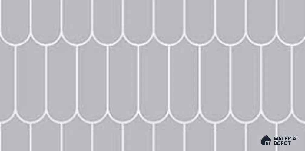 Faux Subway Wall Tile TL 11279 Pewter Scallop 2 ft x 1 ft Ceramic Glossy Finish Tile - 9 mm | Suitable For Bathroom, Kitchen Backsplash