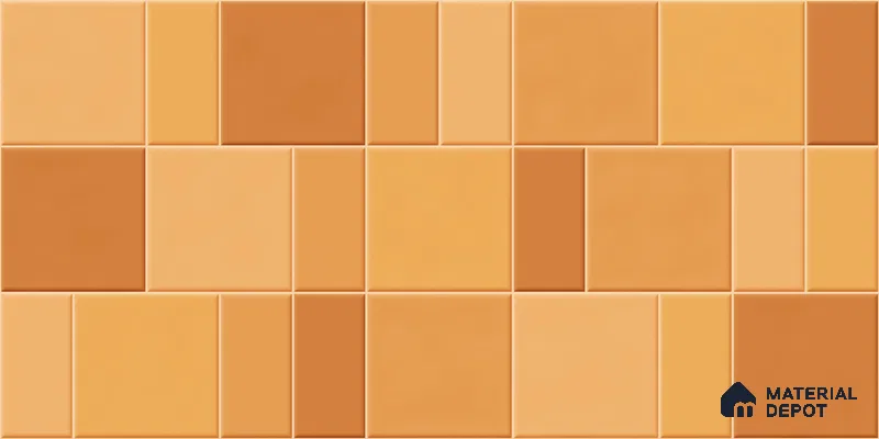 Faux Subway Wall Tile TL 11238 Amber Patchwork 2 ft x 1 ft Ceramic Glossy Finish Tile - 9 mm | Suitable For Bathroom, Balcony & Kitchen Backsplash (Sample)