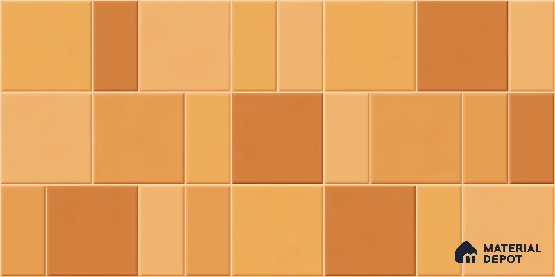 Faux Subway Wall Tile TL 11238 Amber Patchwork 2 ft x 1 ft Ceramic Glossy Finish Tile - 9 mm | Suitable For Bathroom, Balcony & Kitchen Backsplash (Sample)