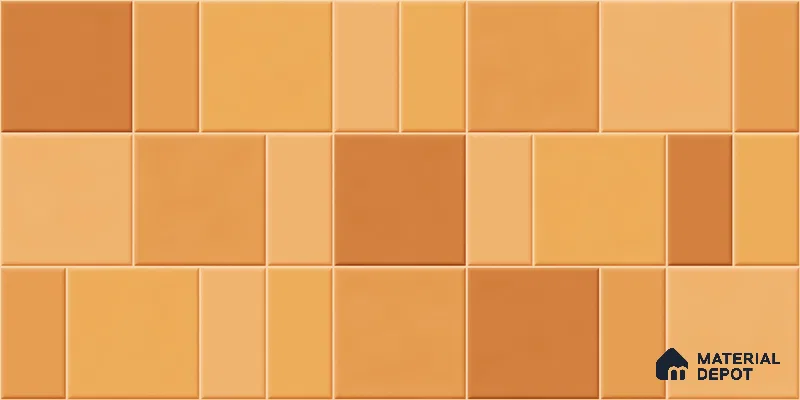 Faux Subway Wall Tile TL 11238 Amber Patchwork 2 ft x 1 ft Ceramic Glossy Finish Tile - 9 mm | Suitable For Bathroom, Balcony & Kitchen Backsplash (Sample)