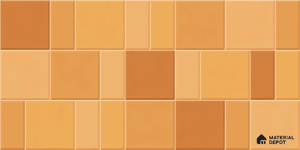 Faux Subway Wall Tile TL 11238 Amber Patchwork 2 ft x 1 ft Ceramic Glossy Finish Tile - 9 mm | Suitable For Bathroom, Basin Area, Kitchen Backsplash
