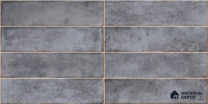 Faux Subway Wall Tile TL 11234 Titan Slate 2 ft x 1 ft Ceramic Glossy Finish Tile - 9 mm | Suitable For Bathroom, Dining Area, Kitchen Backsplash