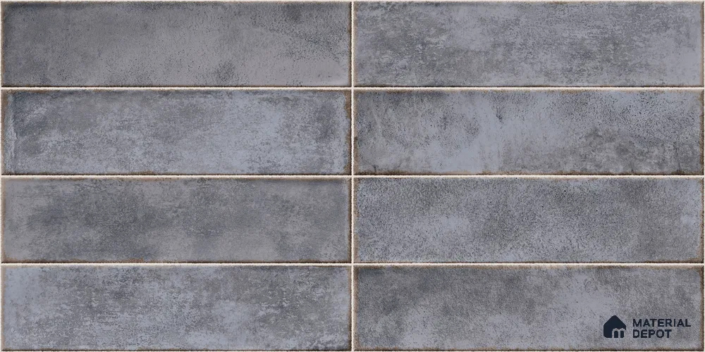 Faux Subway Wall Tile TL 11234 Titan Slate 2 ft x 1 ft Ceramic Glossy Finish Tile - 9 mm | Suitable For Bathroom, Dining Area, Kitchen Backsplash