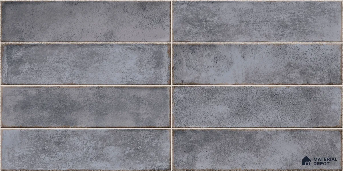 Faux Subway Wall Tile TL 11234 Titan Slate 2 ft x 1 ft Ceramic Glossy Finish Tile - 9 mm | Suitable For Bathroom, Dining Area, Kitchen Backsplash