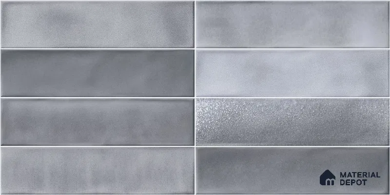 Faux Subway Wall Tile TL 11228 Silver Mist 2 ft x 1 ft Ceramic Glossy Finish Tile - 9 mm | Suitable For Bathroom, Dining Area, Kitchen Backsplash