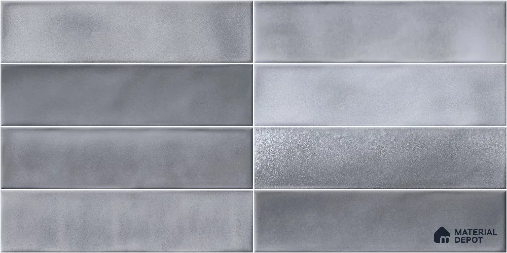 Faux Subway Wall Tile TL 11228 Silver Mist 2 ft x 1 ft Ceramic Glossy Finish Tile - 9 mm | Suitable For Bathroom, Dining Area, Kitchen Backsplash