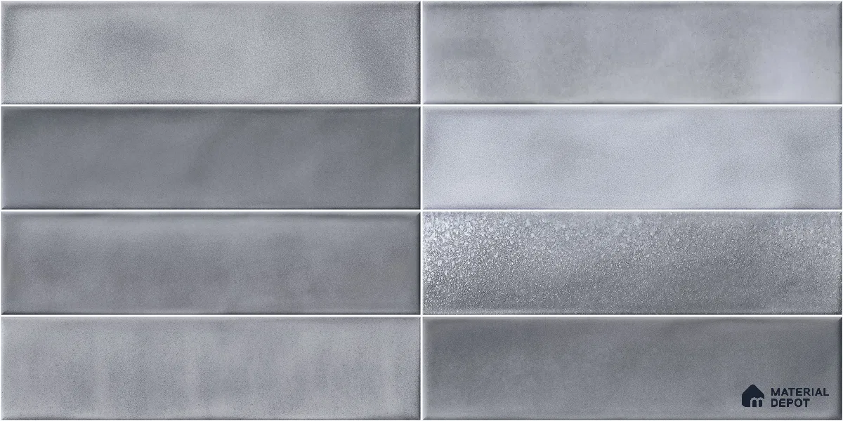 Faux Subway Wall Tile TL 11228 Silver Mist 2 ft x 1 ft Ceramic Glossy Finish Tile - 9 mm | Suitable For Bathroom, Dining Area, Kitchen Backsplash