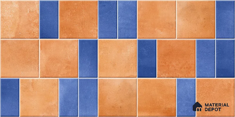 Faux Subway Wall Tile TL 11264 Terracotta Indigo 2 ft x 1 ft Ceramic Granulla Finish Tile - 9 mm | Suitable For Bathroom, Basin Area, Kitchen Backsplash