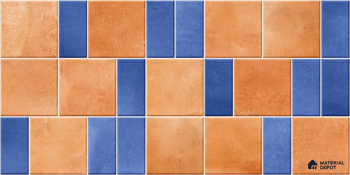 Faux Subway Wall Tile TL 11264 Terracotta Indigo 2 ft x 1 ft Ceramic Granulla Finish Tile - 9 mm | Suitable For Bathroom, Basin Area, Kitchen Backsplash