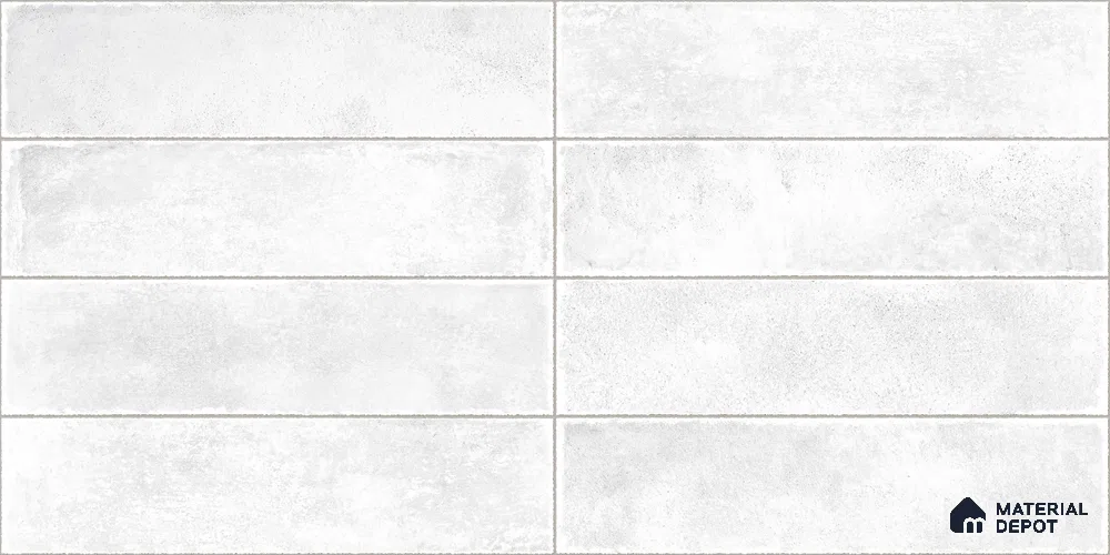 Faux Subway Wall Tile TL 11229 Frosted Cloud 2 ft x 1 ft Ceramic Glossy Finish Tile - 9 mm | Suitable For Bathroom, Dining Area, Kitchen Backsplash