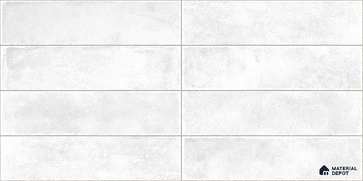 Faux Subway Wall Tile TL 11229 Frosted Cloud 2 ft x 1 ft Ceramic Glossy Finish Tile - 9 mm | Suitable For Bathroom, Dining Area, Kitchen Backsplash