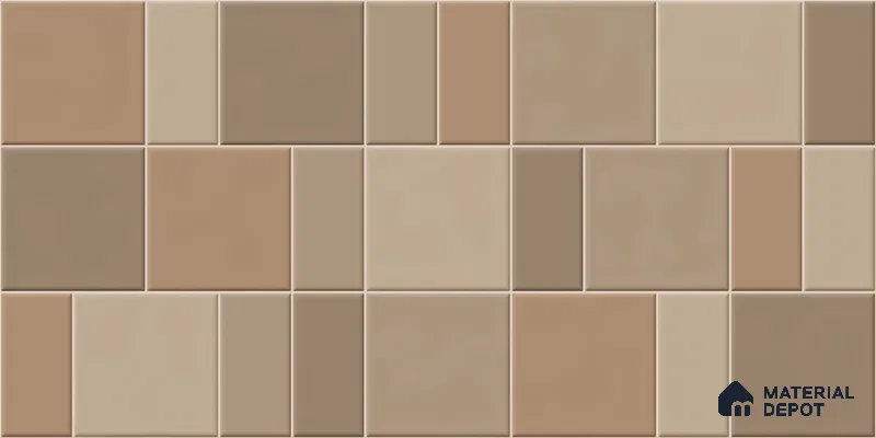 Faux Subway Wall Tile TL 11241 Sand Mosaic 2 ft x 1 ft Ceramic Glossy Finish Tile - 9 mm | Suitable For Bathroom, Basin Area, Kitchen Backsplash