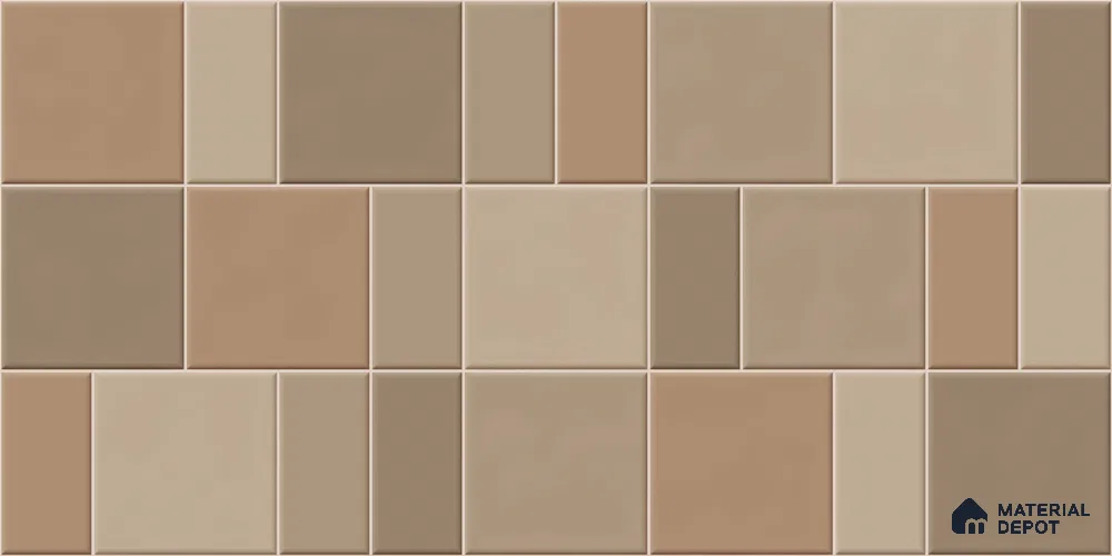 Faux Subway Wall Tile TL 11241 Sand Mosaic 2 ft x 1 ft Ceramic Glossy Finish Tile - 9 mm | Suitable For Bathroom, Balcony & Kitchen Backsplash