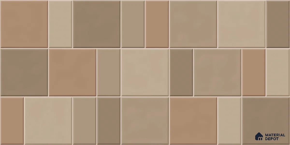 Faux Subway Wall Tile TL 11241 Sand Mosaic 2 ft x 1 ft Ceramic Glossy Finish Tile - 9 mm | Suitable For Bathroom, Basin Area, Kitchen Backsplash