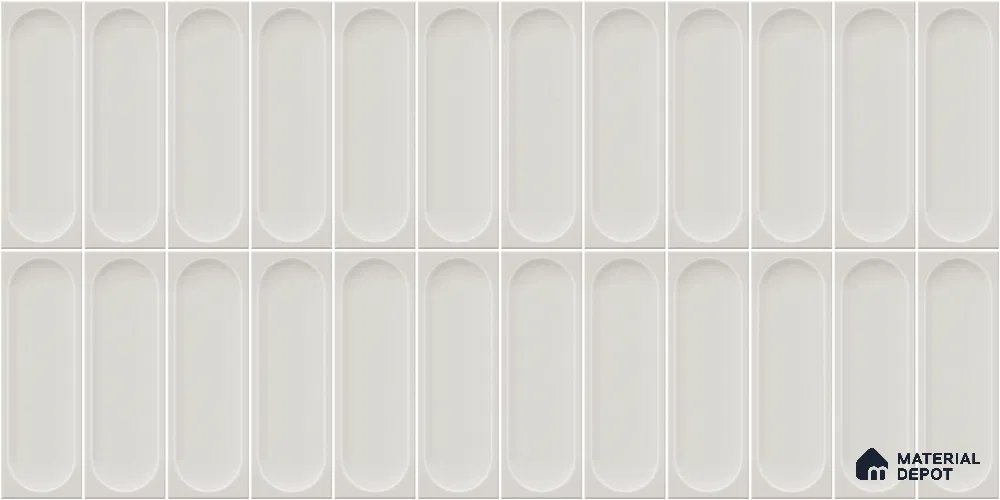 Faux Subway Wall Tile TL 11243 Ovaline Mist 2 ft x 1 ft Ceramic Glossy Finish Tile - 9 mm | Suitable For Bathroom, Balcony & Kitchen Backsplash