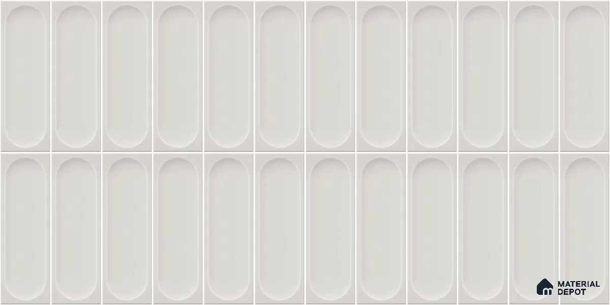 Faux Subway Wall Tile TL 11243 Ovaline Mist 2 ft x 1 ft Ceramic Glossy Finish Tile - 9 mm | Suitable For Bathroom, Balcony & Kitchen Backsplash