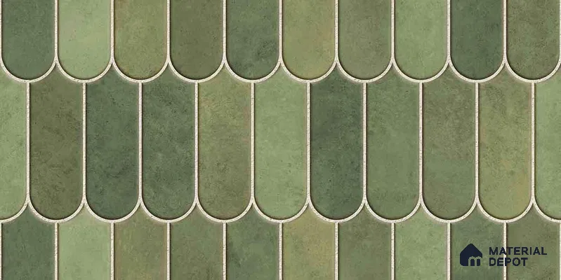 Faux Subway Wall Tile TL 11682 H Verdant Fan 2 ft x 1 ft Ceramic Glossy Finish Tile - 9 mm | Suitable For Bathroom, Balcony & Kitchen Backsplash (Sample)