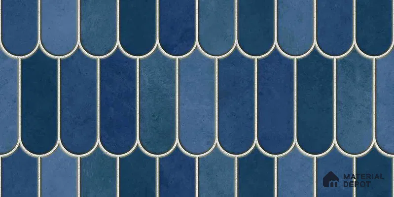Faux Subway Wall Tile TL 11682 D Azure Fan 2 ft x 1 ft Ceramic Glossy Finish Tile - 9 mm | Suitable For Bathroom, Balcony & Kitchen Backsplash