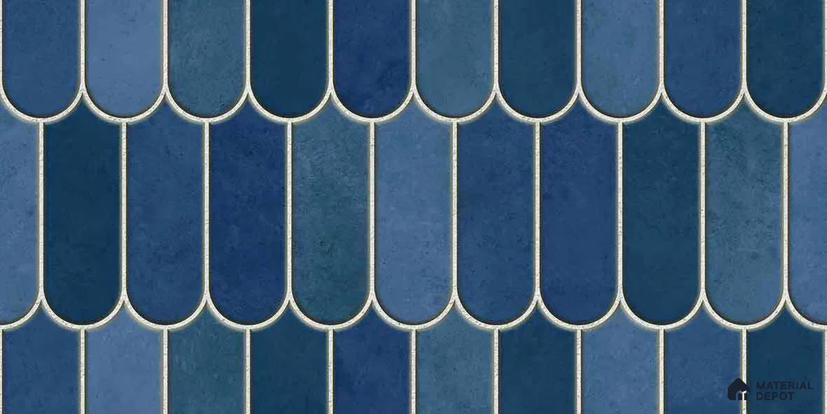 Faux Subway Wall Tile TL 11682 D Azure Fan 2 ft x 1 ft Ceramic Glossy Finish Tile - 9 mm | Suitable For Bathroom, Balcony & Kitchen Backsplash