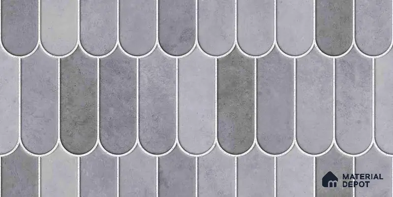 Faux Subway Wall Tile TL 11682 F Urban Scallop 2 ft x 1 ft Ceramic Glossy Finish Tile - 9 mm | Suitable For Bathroom, Balcony & Kitchen Backsplash
