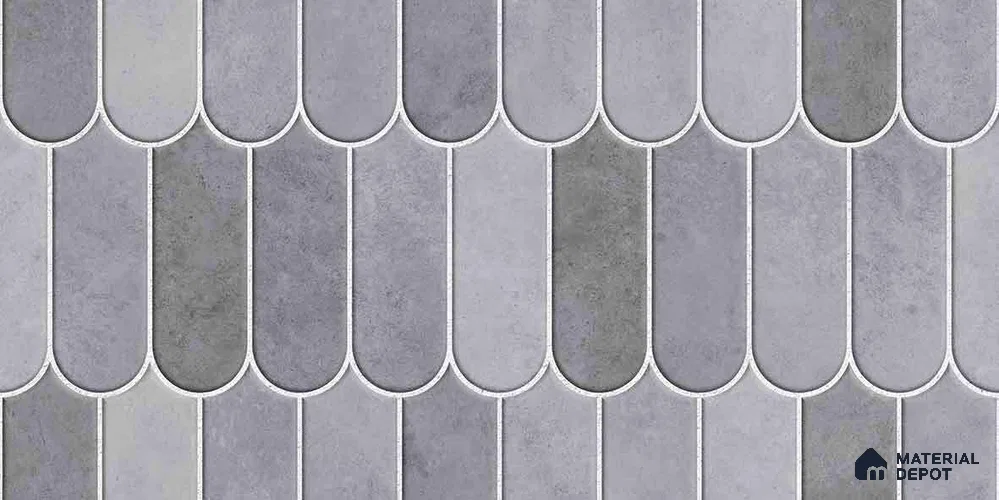 Faux Subway Wall Tile TL 11682 F Urban Scallop 2 ft x 1 ft Ceramic Glossy Finish Tile - 9 mm | Suitable For Bathroom, Balcony & Kitchen Backsplash