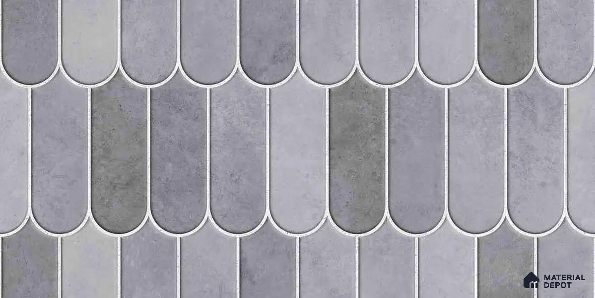 Faux Subway Wall Tile TL 11682 F Urban Scallop 2 ft x 1 ft Ceramic Glossy Finish Tile - 9 mm | Suitable For Bathroom, Balcony & Kitchen Backsplash