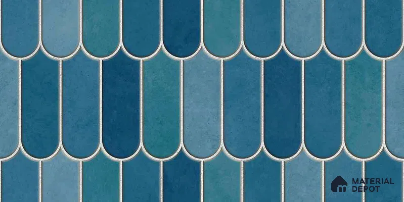 Faux Subway Wall Tile TL 11682 Marine Arch 2 ft x 1 ft Ceramic Glossy Finish Tile - 9 mm | Suitable For Bathroom, Balcony & Kitchen Backsplash