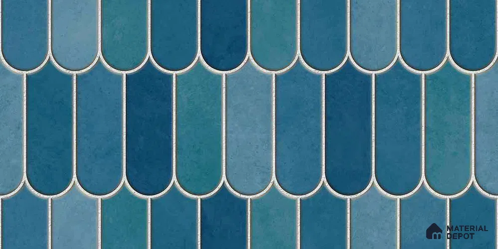 Faux Subway Wall Tile TL 11682 Marine Arch 2 ft x 1 ft Ceramic Glossy Finish Tile - 9 mm | Suitable For Bathroom, Dining Area, Kitchen Backsplash