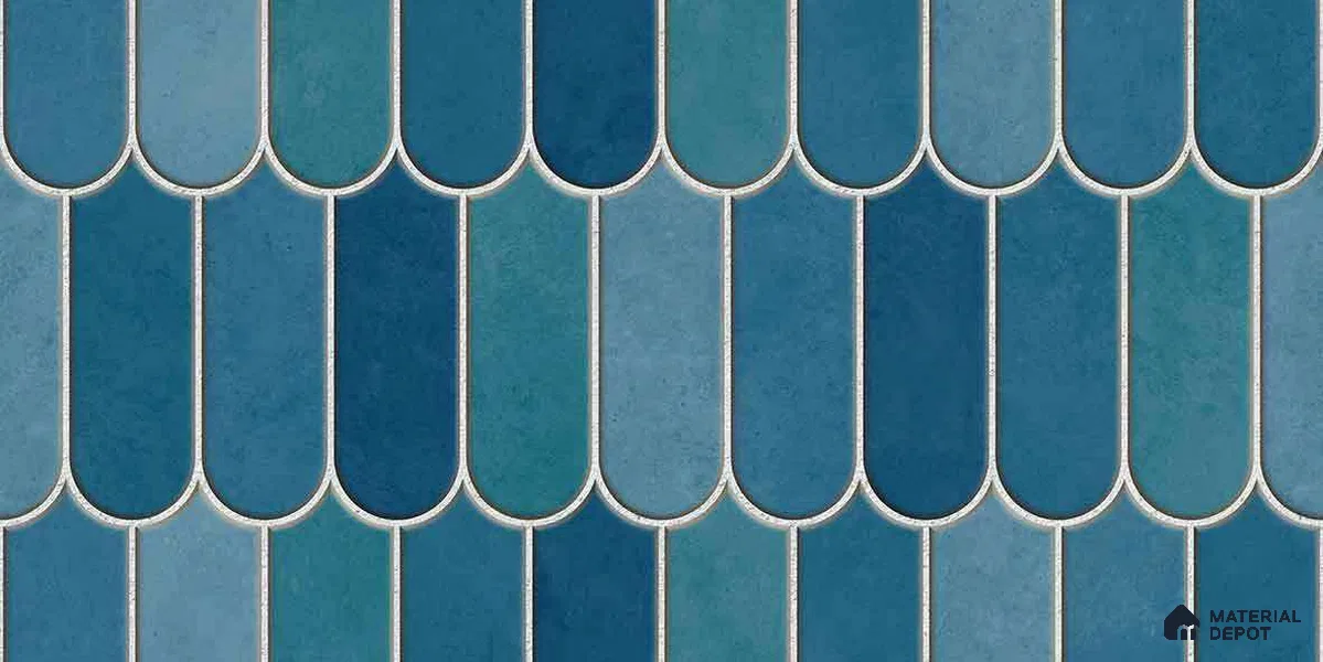 Faux Subway Wall Tile TL 11682 Marine Arch 2 ft x 1 ft Ceramic Glossy Finish Tile - 9 mm | Suitable For Bathroom, Balcony & Kitchen Backsplash