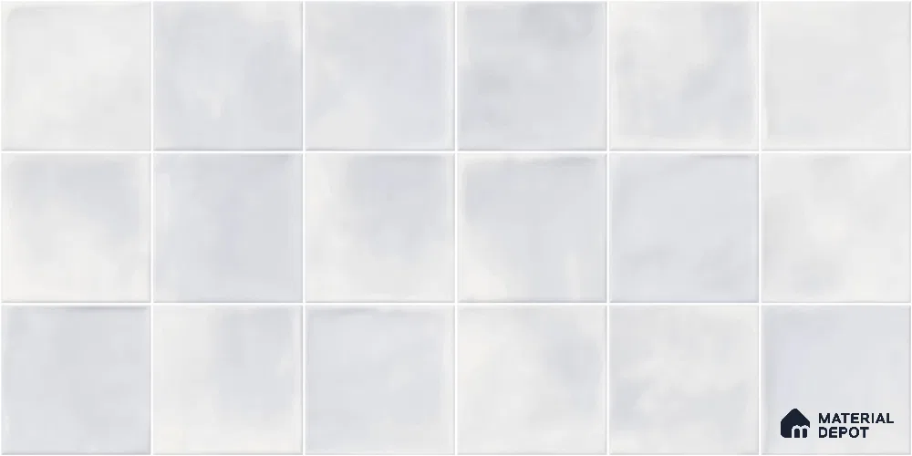 Faux Subway Wall Tile TL 11219 Cloud Mist 2 ft x 1 ft Ceramic Glossy Finish Tile - 9 mm | Suitable For Bathroom, Dining Area, Kitchen Backsplash