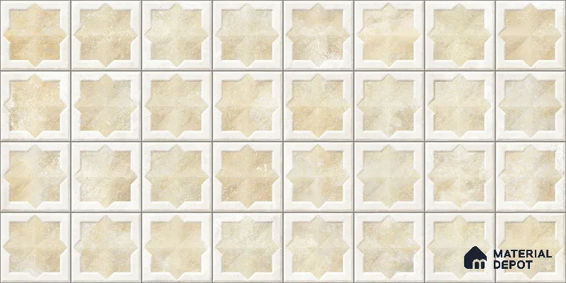 Patterned Wall Tile TL 11267 Sandstone Star 2 ft x 1 ft Ceramic Granulla Finish Tile - 9 mm | Suitable For Bathroom, Balcony & Kitchen Backsplash (Sample)