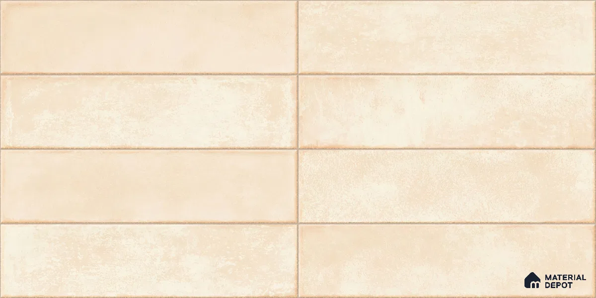 Faux Subway Wall Tile TL 11232 Ivory Drift 2 ft x 1 ft Ceramic Glossy Finish Tile - 9 mm | Suitable For Bathroom, Dining Area, Kitchen Backsplash