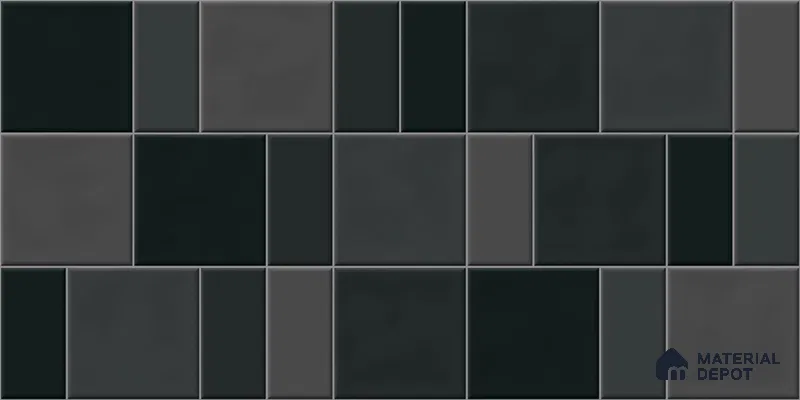 Faux Subway Wall Tile TL 11239 Graphite Matrix 2 ft x 1 ft Ceramic Glossy Finish Tile - 9 mm | Suitable For Bathroom, Basin Area, Kitchen Backsplash