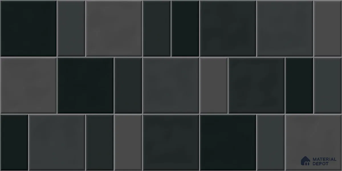 Faux Subway Wall Tile TL 11239 Graphite Matrix 2 ft x 1 ft Ceramic Glossy Finish Tile - 9 mm | Suitable For Bathroom, Basin Area, Kitchen Backsplash