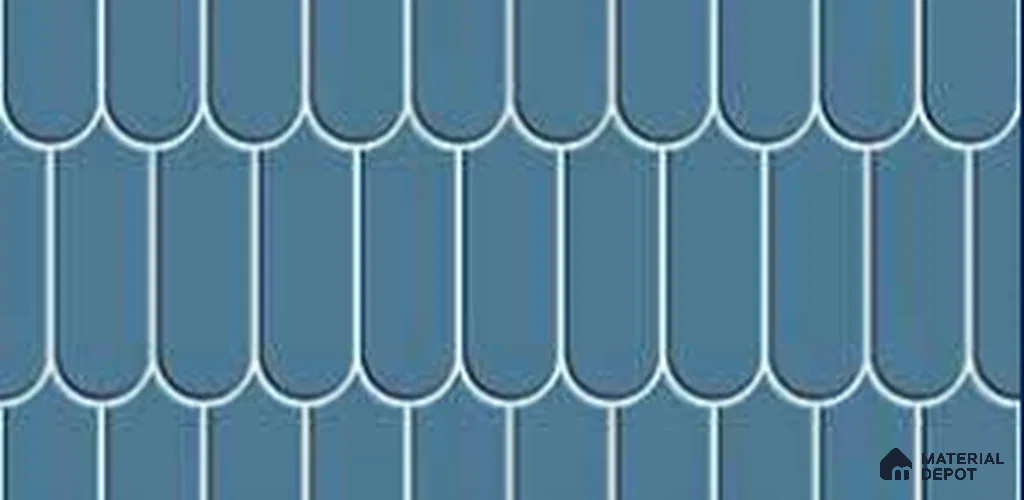 Faux Subway Wall Tile TL 11275 Azure Scallop 2 ft x 1 ft Ceramic Glossy Finish Tile - 9 mm | Suitable For Bathroom, Dining Area, Kitchen Backsplash