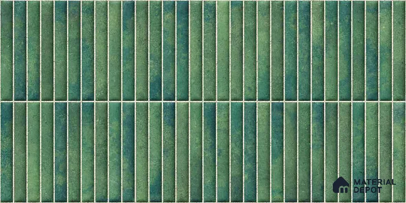 Faux Kitkat Subway Wall Tile TL 11684 F Jade Reed 2 ft x 1 ft Ceramic Glossy Finish Tile - 9 mm | Suitable For Bathroom, Dining Area, Kitchen Backsplash