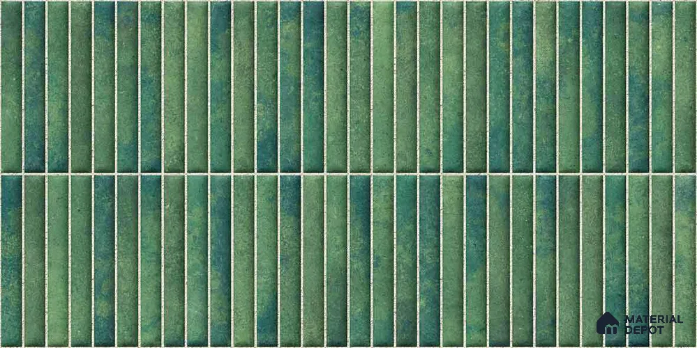 Faux Kitkat Subway Wall Tile TL 11684 F Jade Reed 2 ft x 1 ft Ceramic Glossy Finish Tile - 9 mm | Suitable For Bathroom, Balcony & Kitchen Backsplash