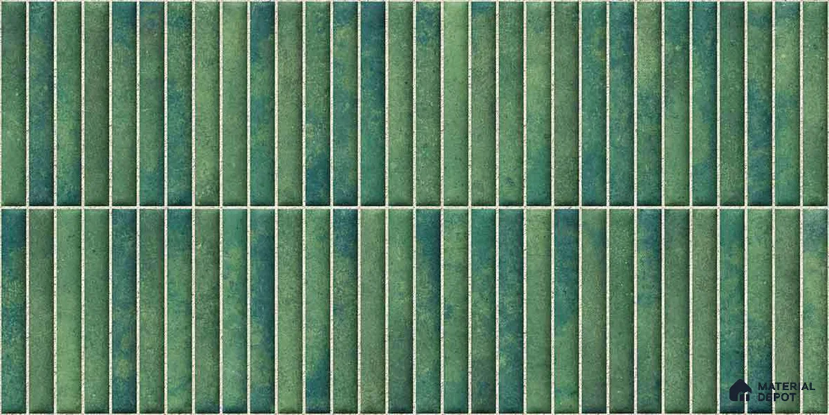 Faux Kitkat Subway Wall Tile TL 11684 F Jade Reed 2 ft x 1 ft Ceramic Glossy Finish Tile - 9 mm | Suitable For Bathroom, Dining Area, Kitchen Backsplash