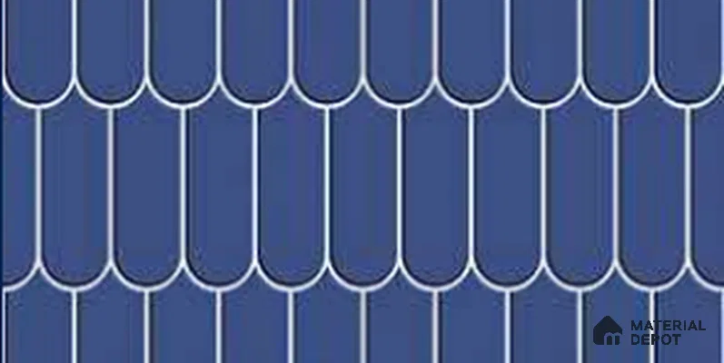 Faux Subway Wall Tile TL 11280 Indigo Scallop 2 ft x 1 ft Ceramic Glossy Finish Tile - 9 mm | Suitable For Bathroom, Balcony & Kitchen Backsplash