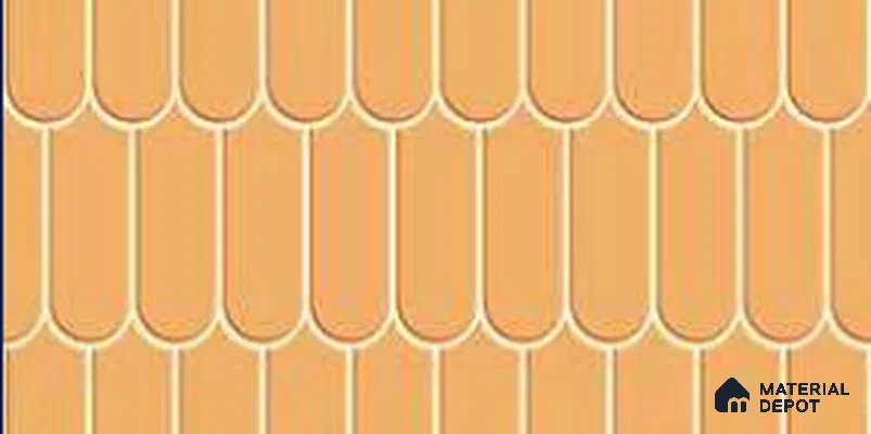 Faux Subway Wall Tile TL 11282 Amber Scallop 2 ft x 1 ft Ceramic Glossy Finish Tile - 9 mm | Suitable For Bathroom, Dining Area, Kitchen Backsplash
