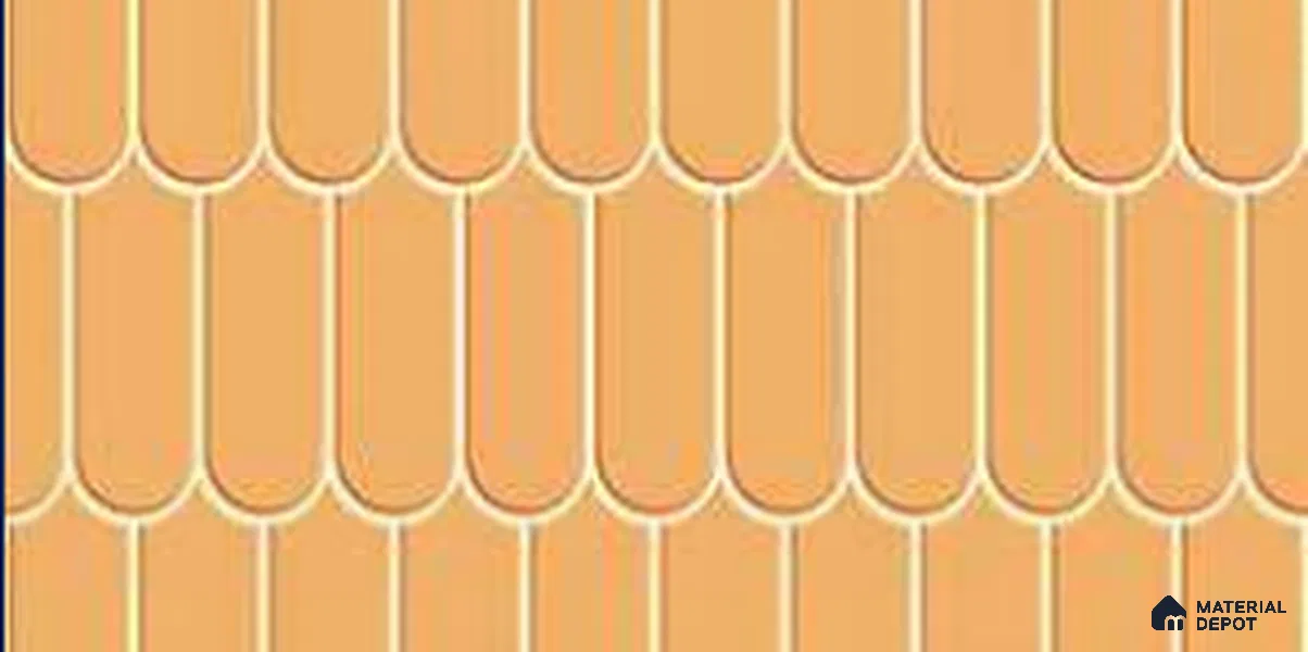 Faux Subway Wall Tile TL 11282 Amber Scallop 2 ft x 1 ft Ceramic Glossy Finish Tile - 9 mm | Suitable For Bathroom, Dining Area, Kitchen Backsplash