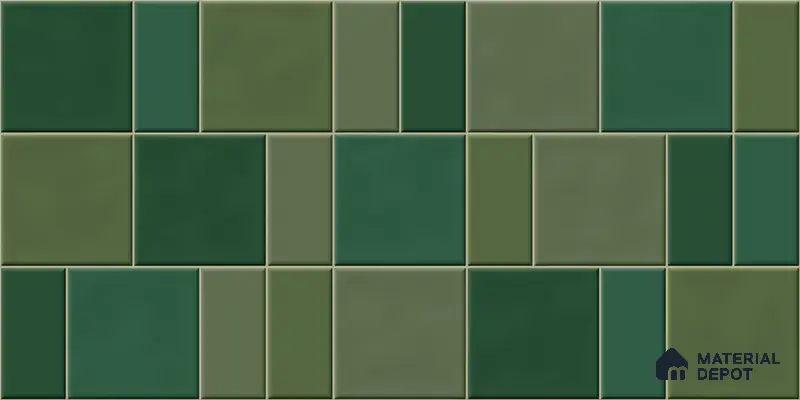 Faux Subway Wall Tile TL 11235 Verdant Mosaic 2 ft x 1 ft Ceramic Glossy Finish Tile - 9 mm | Suitable For Bathroom, Balcony & Kitchen Backsplash