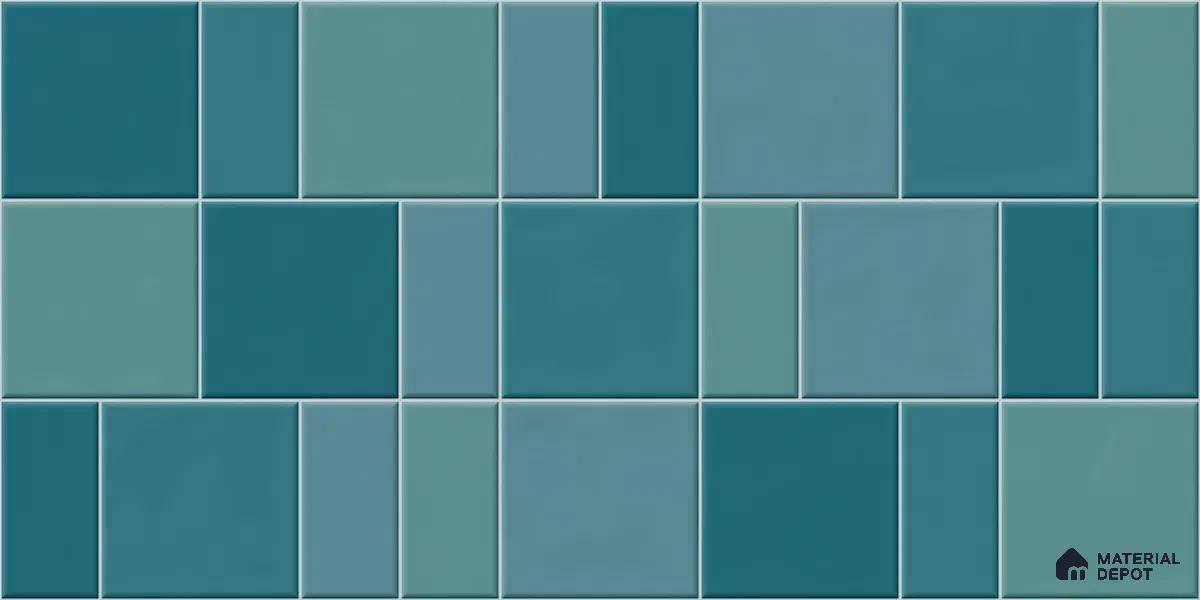 Faux Subway Wall Tile TL 11240 Aegean Mosaic 2 ft x 1 ft Ceramic Glossy Finish Tile - 9 mm | Suitable For Bathroom, Balcony & Kitchen Backsplash