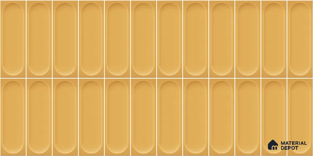 Faux Subway Wall Tile TL 11244 Amber Capsule 2 ft x 1 ft Ceramic Glossy Finish Tile - 9 mm | Suitable For Bathroom, Balcony & Kitchen Backsplash