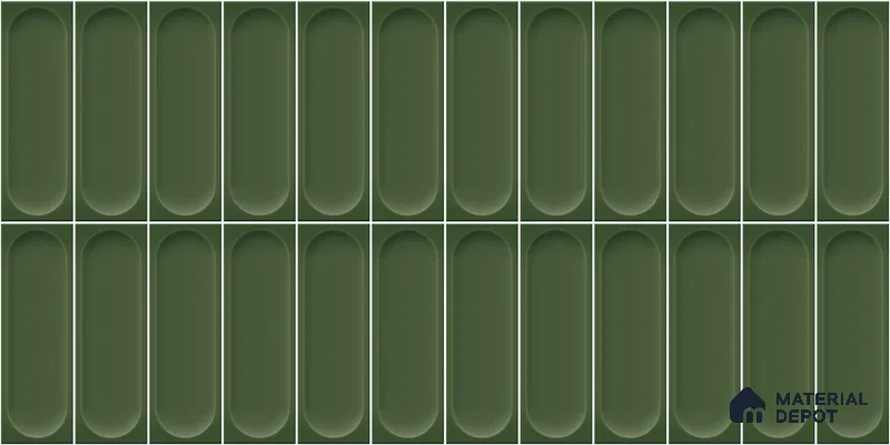 Faux Subway Wall Tile TL 11246 Verdant Capsule 2 ft x 1 ft Ceramic Glossy Finish Tile - 9 mm | Suitable For Bathroom, Dining Area, Kitchen Backsplash