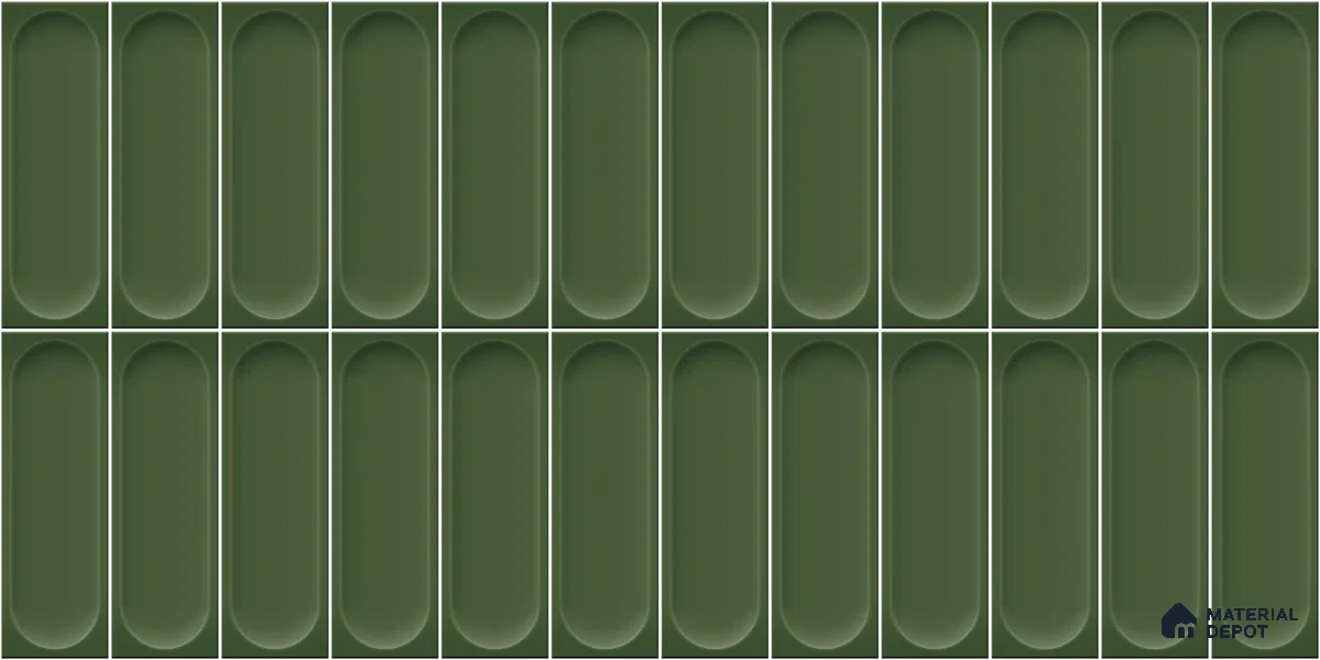 Faux Subway Wall Tile TL 11246 Verdant Capsule 2 ft x 1 ft Ceramic Glossy Finish Tile - 9 mm | Suitable For Bathroom, Dining Area, Kitchen Backsplash